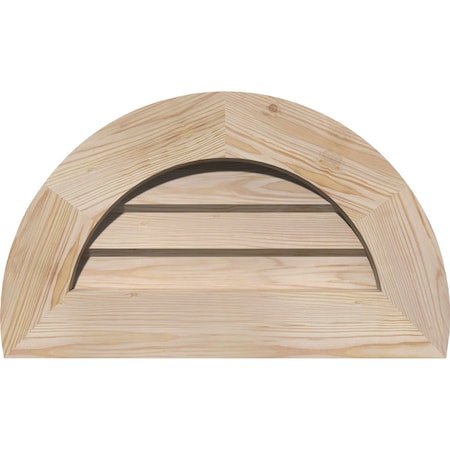 Half Round Gable Vent Non-Functional, Pine Gable Vent W/ Decorative Face Frame, 14W X 7H